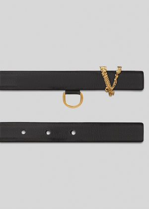 Versace Virtus Thin Leather Waist Belt - Current season