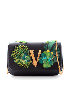Versace 'Virtus' Mini Embellished Leather Shoulder Bag