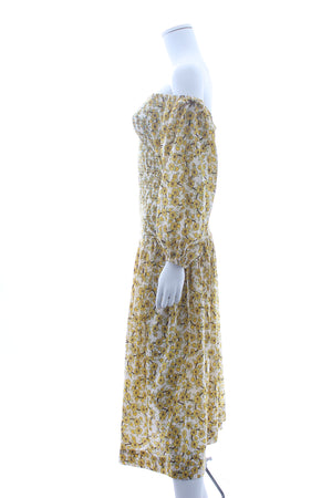Rhode Off-the-shoulder Floral Printed Cotton Midi Dress