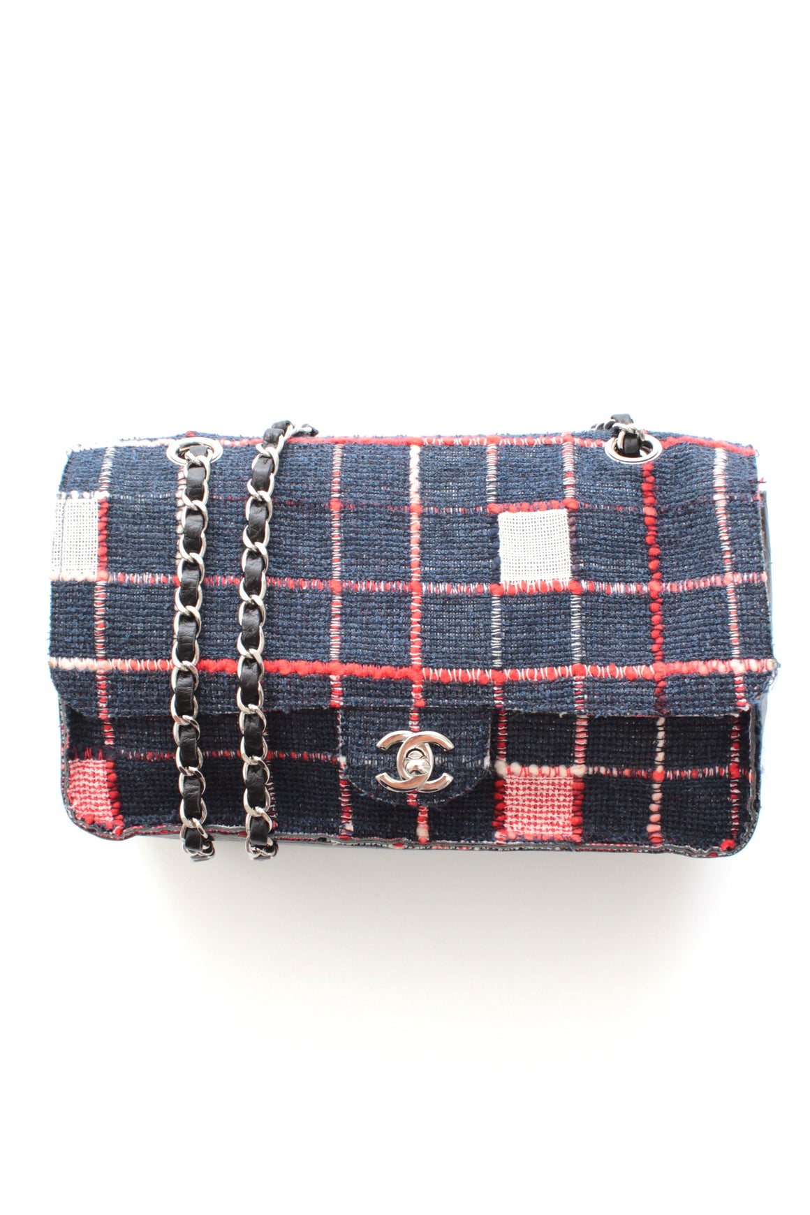 Chanel Limited Edition Woven Check and Leather Flap Bag (A66257)