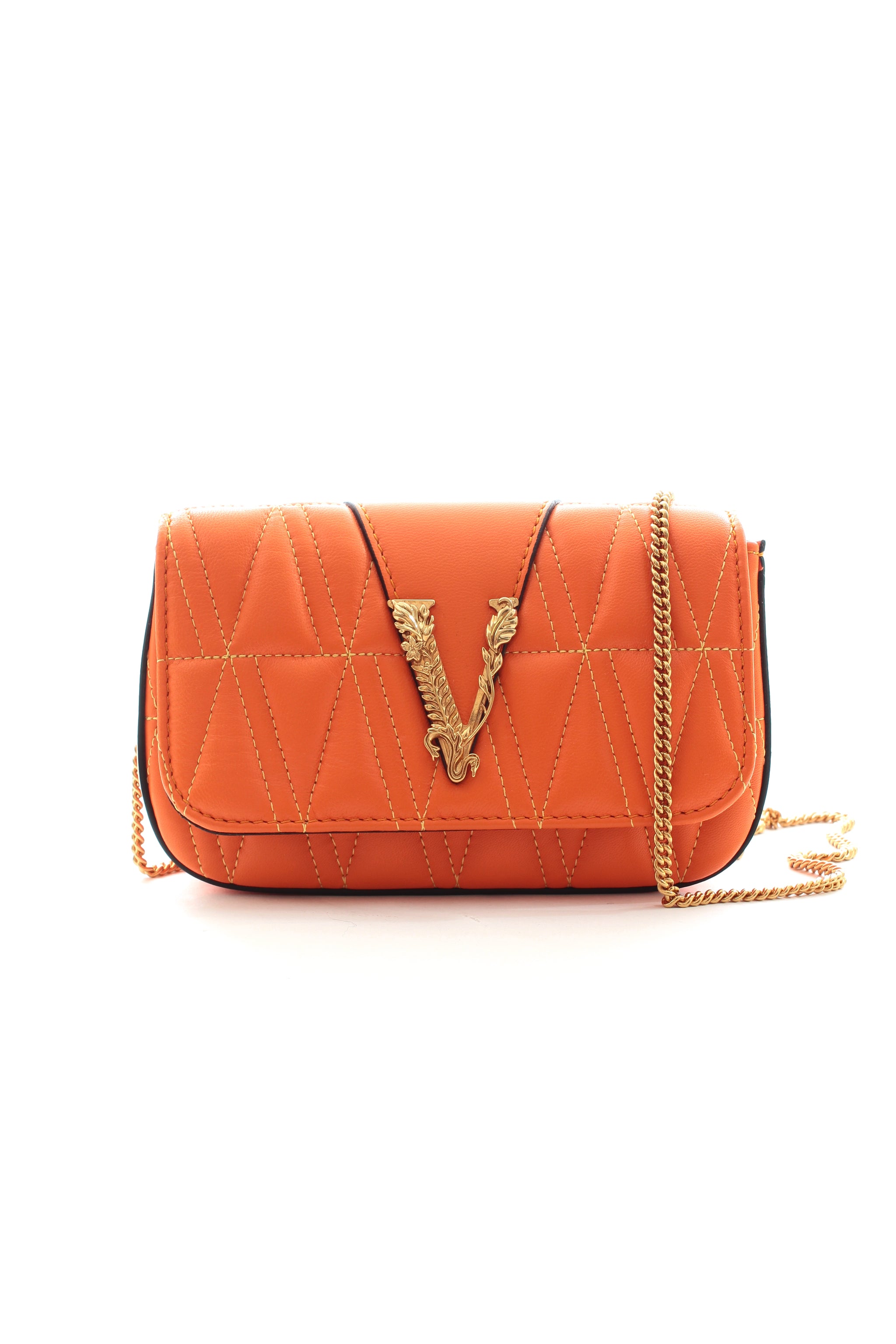 Versace Women's Virtus Quilted Leather Shoulder Bag