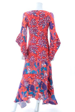 Peter Pilotto Printed Asymmetric Silk Crepe Dress