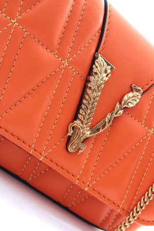 Versace 'Virtus' Mini Quilted Leather Shoulder Bag