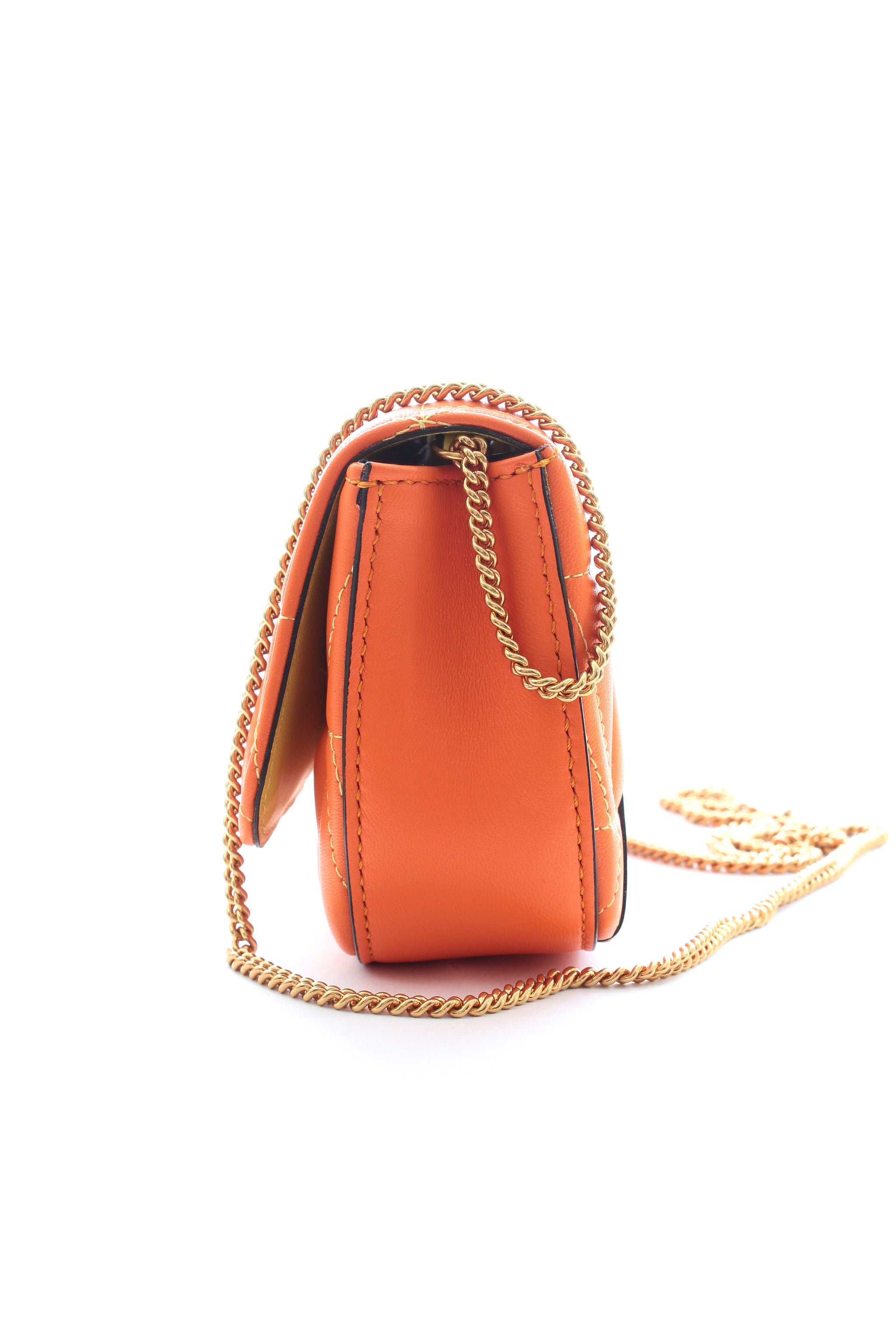 Virtus Small Velvet Shoulder Bag in Orange - Versace