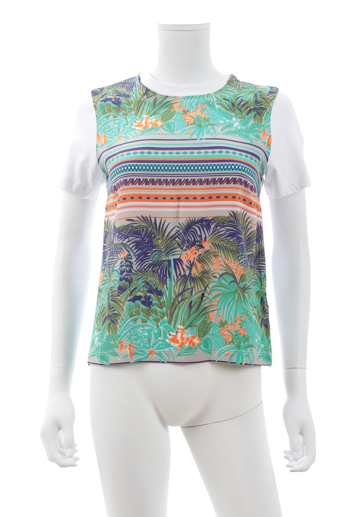 MSGM Hawaiian Print Silk and Cotton T-Shirt