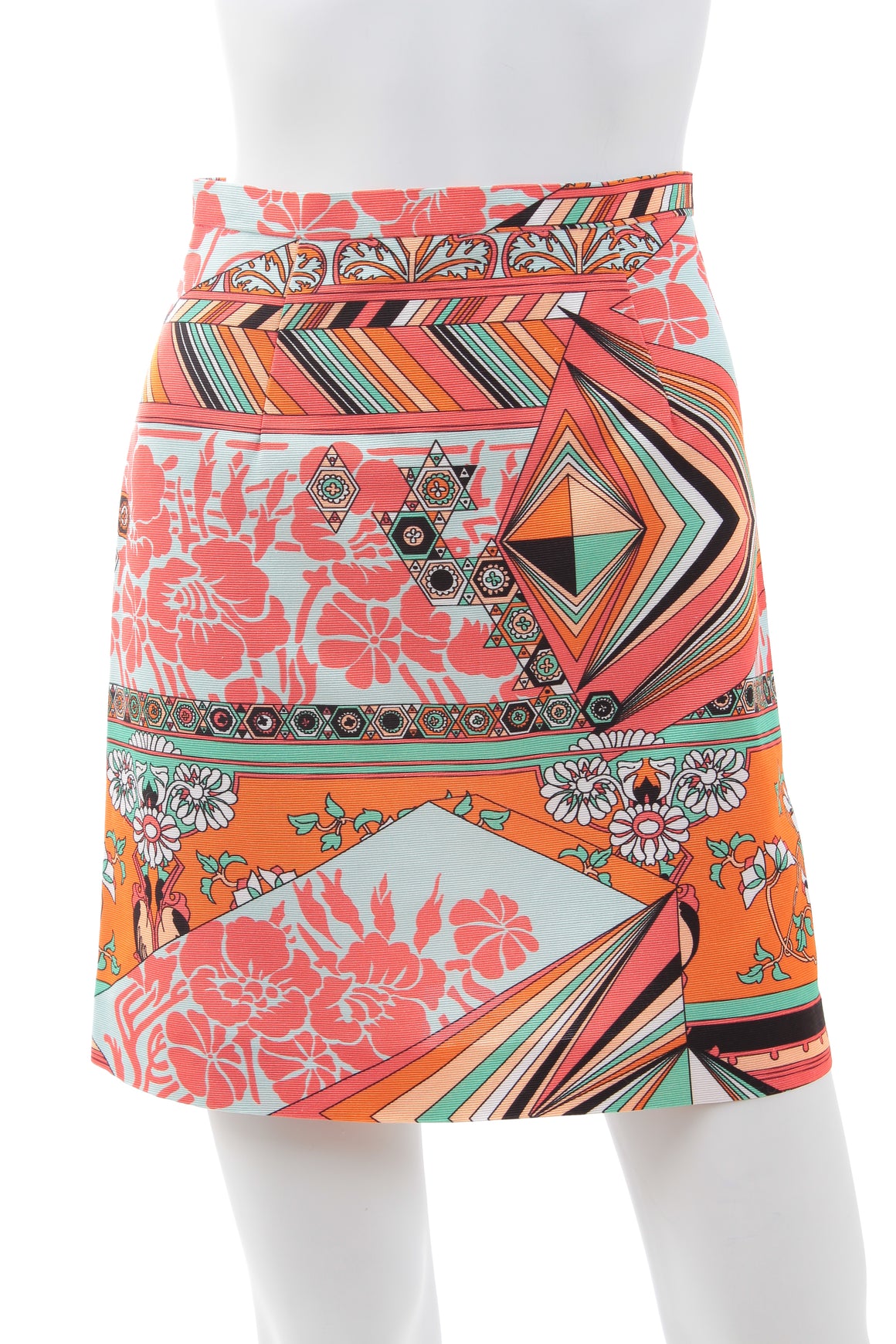 MSGM Graphic Floral Print Cotton-Blend Skirt