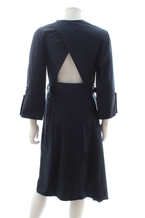 3.1 Phillip Lim Belted Cotton-Poplin Dress W/Asymmetrical Hem
