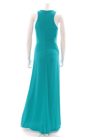 Roberto Cavalli Cut-Out Neck Sleeveless Stretch-Crepe Gown