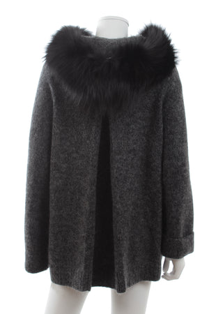 Prada Fur-Trimmed Wool-Mohair Blend Cardigan