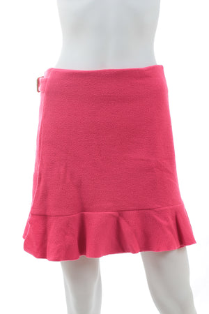 Boutique Moschino Buckled Wool-Crepe Skirt