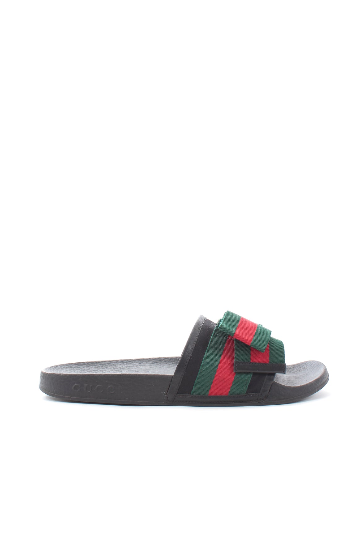 Gucci Pursuit Web Bow Slide Sandals