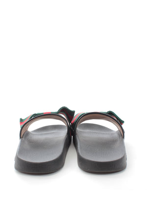 Gucci Pursuit Web Bow Slide Sandals