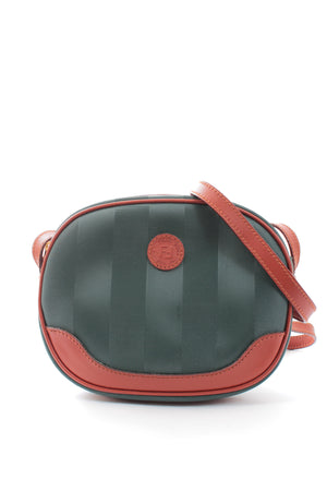 Vintage Fendi Leather-Trimmed Striped Crossbody Bag