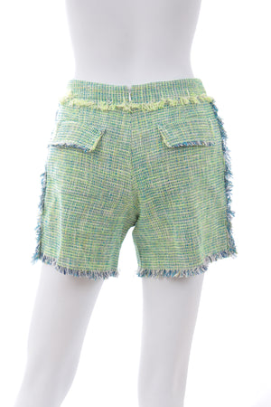 MSGM Fringed Tweed Shorts