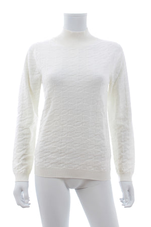 Blumarine Houndstooth Intarsia Wool Sweater