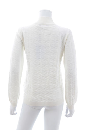 Blumarine Houndstooth Intarsia Wool Sweater