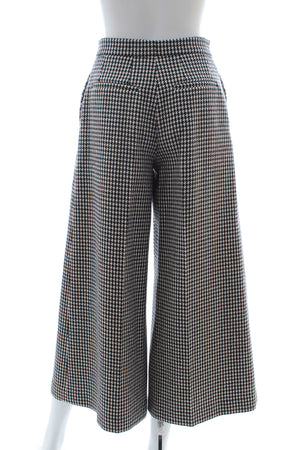 Dior Houndstooth Wool Cropped Wide-Leg Pants - Current Season