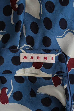 Marni Silk Printed Ruffled Skirt