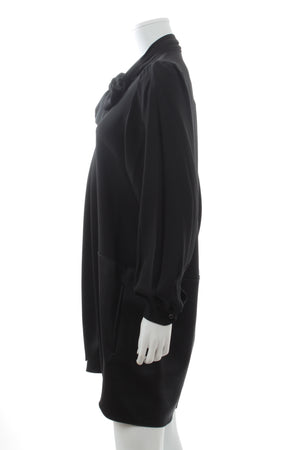 Celine Pussy Bow Crepe and Satin Mini Dress