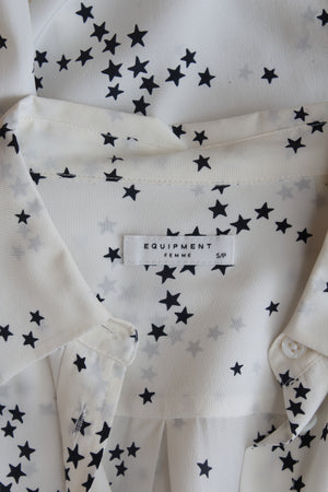 Equipment Slim Signature Star-Print Silk Shirt