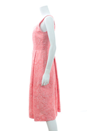 Erdem Fabrizia Pleated Floral-Jacquard Midi Dress