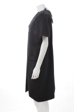 Marni Fur-Trimmed Wool-Blend Dress