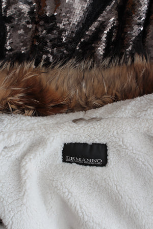 Ermanno Scervino Sequin-Embellished Parka Coat