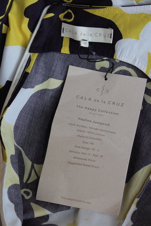 Cala de la Cruz 'Paolina' Floral Printed Cotton Jumpsuit