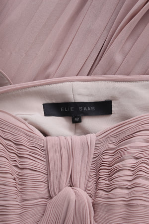Elie Saab Pleated Silk-Chiffon Gown