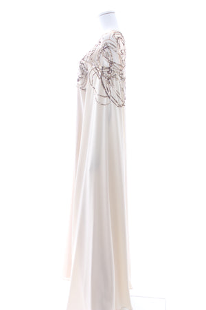 Oscar de la Renta Sequin-Embellished Cape-Effect Gown