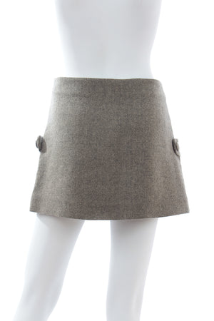 Marni Button-Detailed Wool Mini Skirt