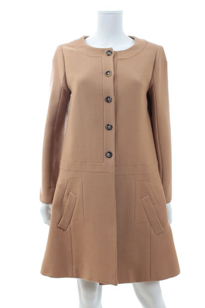 Chloé Wool A-Line Collarless Coat