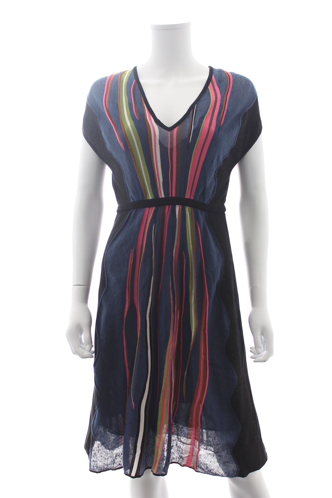 M Missoni Striped Cotton and Linen-Blend Dress