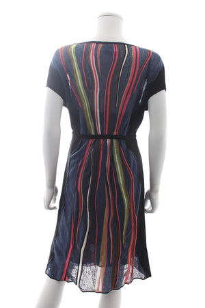 M Missoni Striped Cotton and Linen-Blend Dress