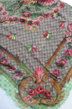 Gucci GG Floral Silk-Jersey Shawl