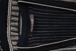 Roberto Cavalli Sleeveless Pleated Metallic Jacquard-Knit Dress