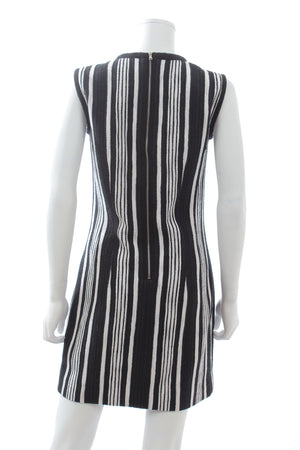 Carven Fancy Striped Woven Tweed Dress