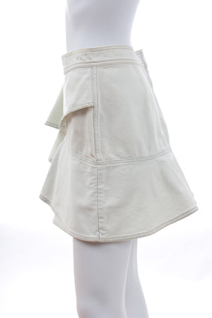 Isabel Marant Etoile Cotton Denim Ruffled Skirt