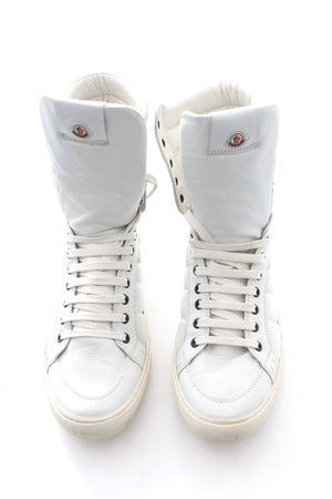 Moncler Leather Lace-Up High-Top Sneakers