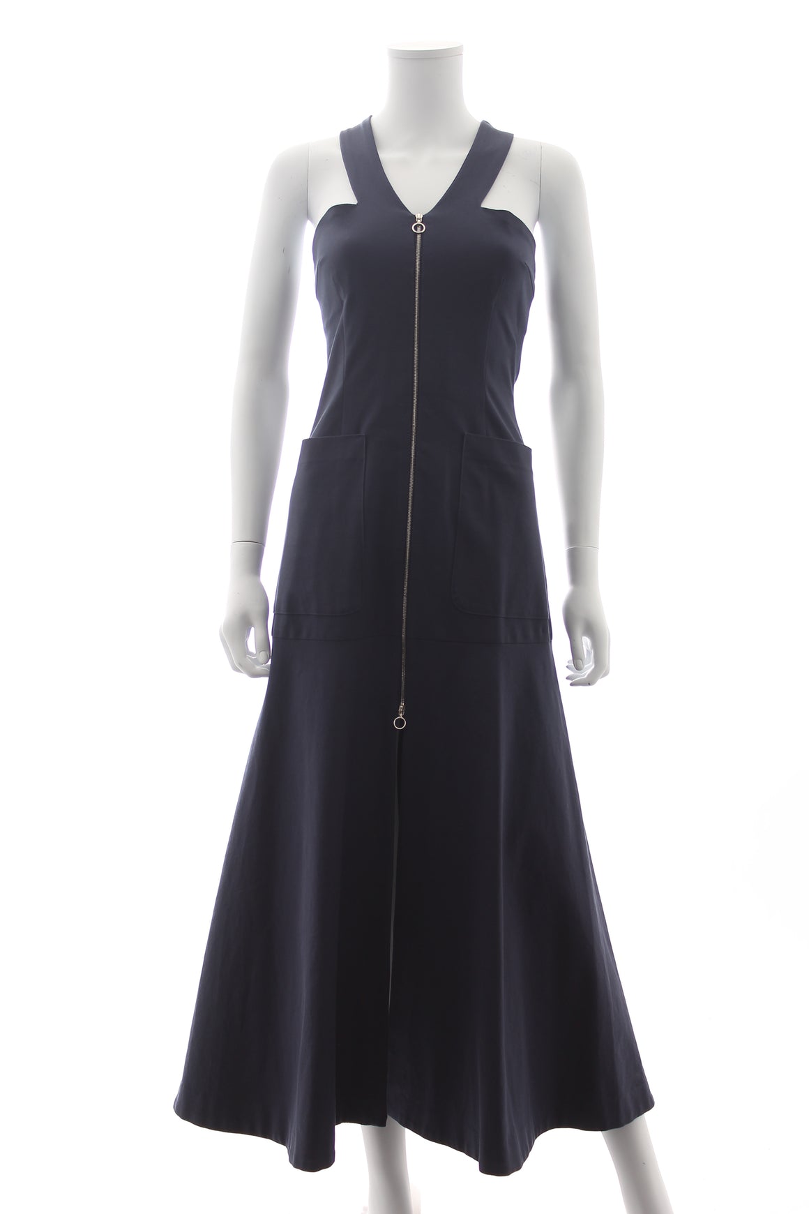 Isa Arfen Zip-Front Sleeveless Cotton Dress