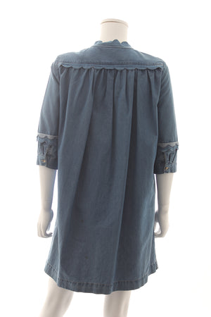 MiH Jeans Angie Scalloped Cotton Chambray Mini Dress