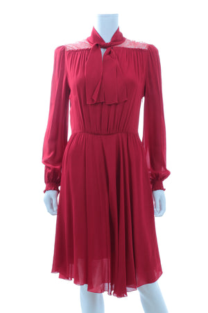 Giambattista Valli Lace-Panelled Chiffon Dress