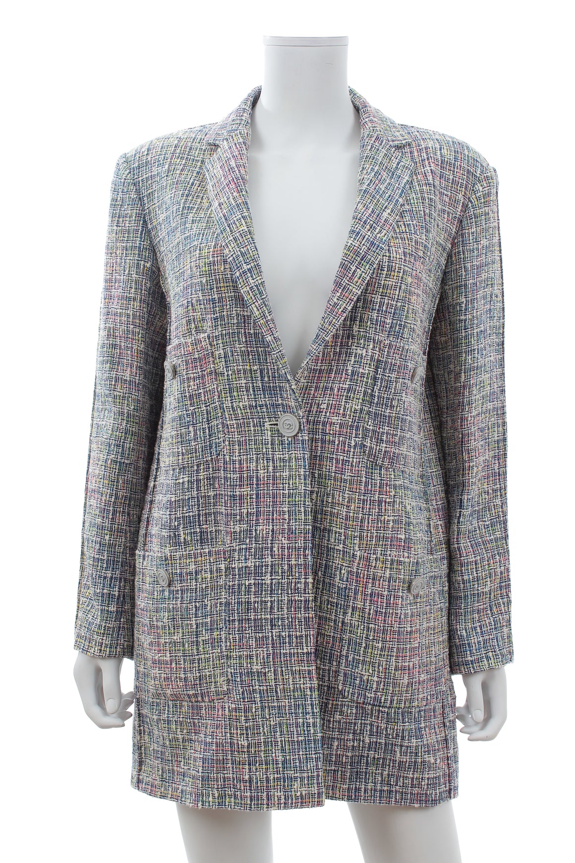Chanel Multicoloured Tweed Cotton-Blend Blazer