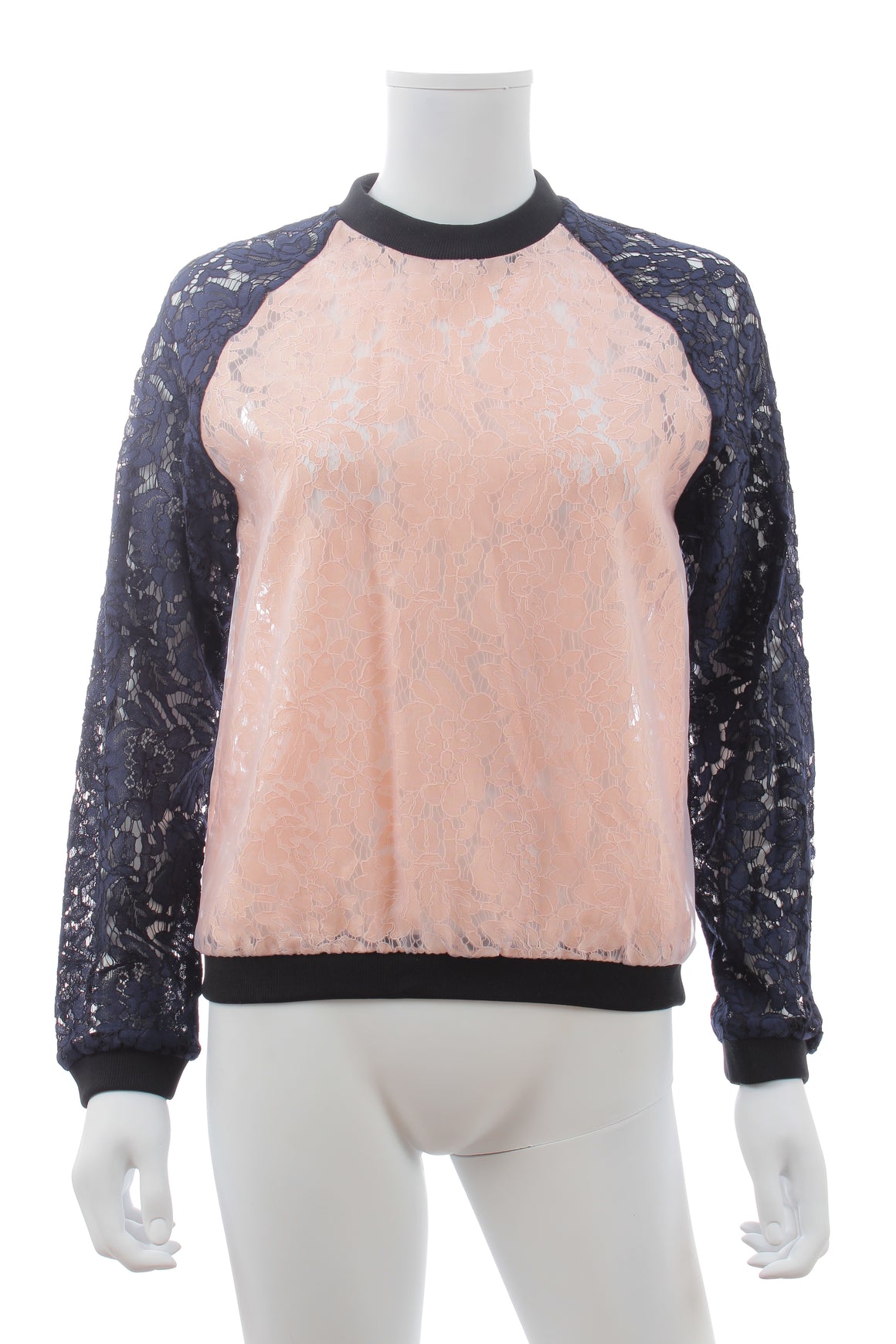 MSGM Two-Tone Lace and Organza Sweater