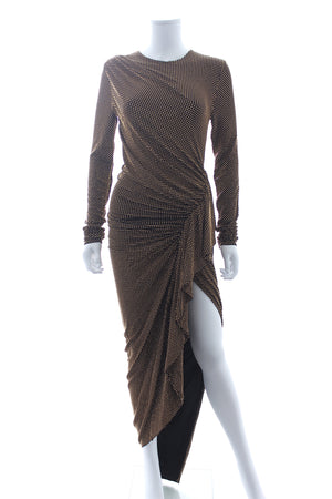 Alexandre Vauthier Stud-Embellished Draped Dress