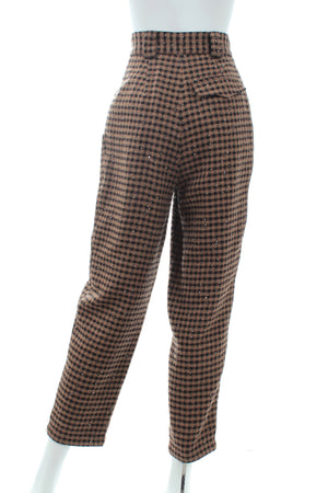 Alessandra Rich 'Vichy' Sequined Houndstooth Trousers