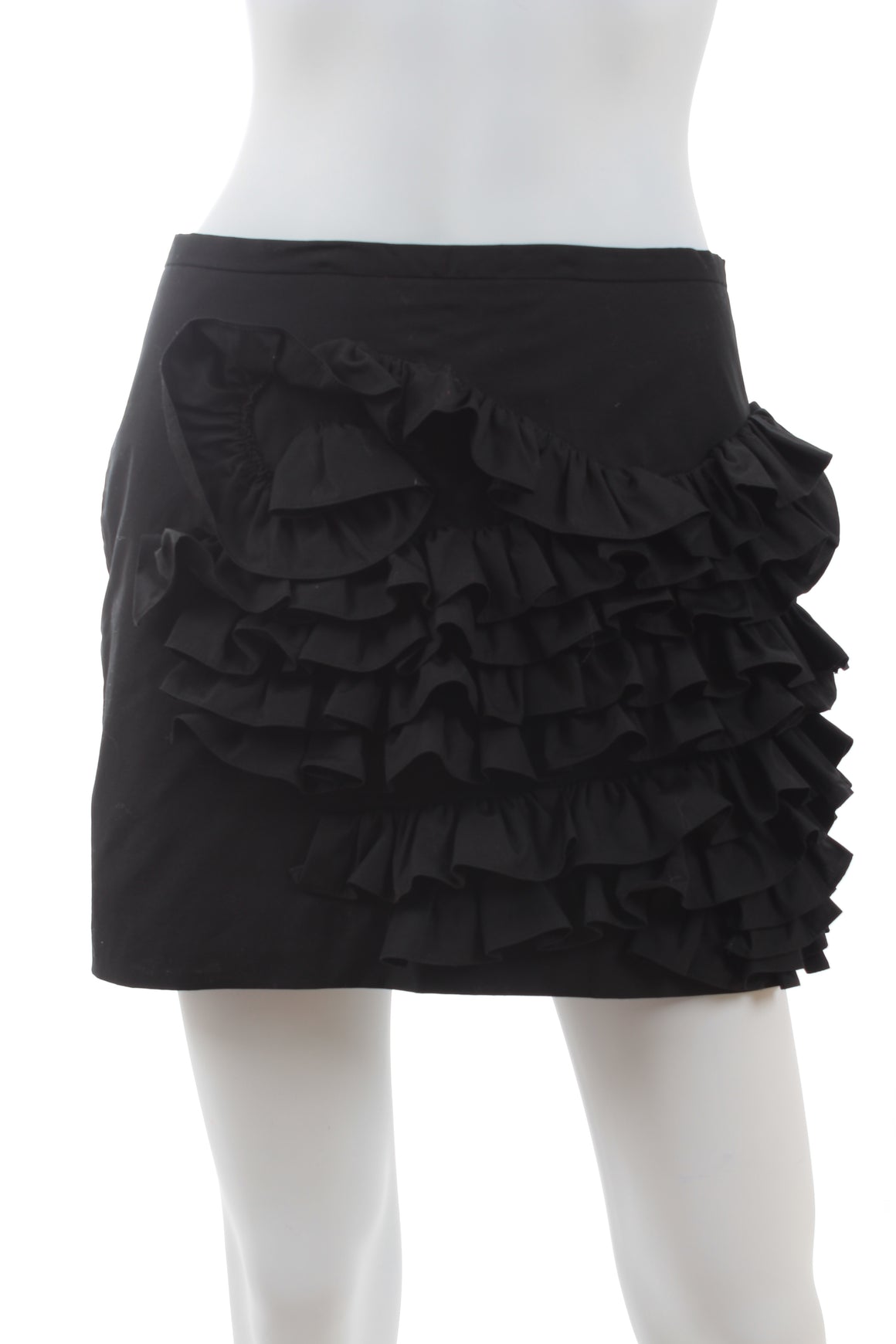 No.21 Ruffled Cotton Mini Skirt