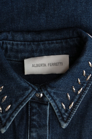 Alberta Ferretti Stud Embellished Denim Shirt