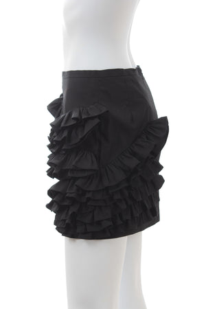 No.21 Ruffled Cotton Mini Skirt