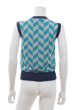 Gucci Geometric Lurex Stretch-Knit Vest